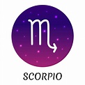 Zodiac sign Scorpio isolated. Vector icon. Zodiac symbol with starry ...