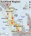 Auckland region map - Map of Auckland region (New Zealand)