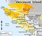 A ilha de Vancouver mapa - Van mapa da ilha (British Columbia - Canadá)