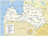 Lettland Politische Karte