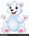 Dibujos animados divertido oso polar sentado — Archivo Imágenes ...