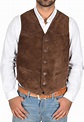 ECHT Wildleder Weste Für Herren Classic Style Soft BRAUN Wildleder ...