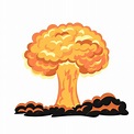 Explosão nuclear bomba atômicamushroom cloud cartoon style illustration ...