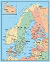 Political map of Scandinavia | Baltic and Scandinavia | Europe ...