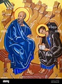 Icon of Saint John the Evangelist and Saint Prochorus the Deacon. The ...