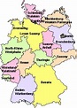 Map of Bavaria | Rhineland, Saarland, North Rhine Westphalia