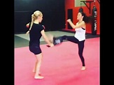 Olivia Munn practicing kick combos - YouTube