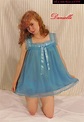 Cute BLUE NYLON BABYDOLL Sheer Nighty Nightie Nightgown | Etsy