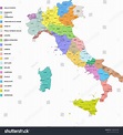 Vektor Stok Map Italy Details Provinces Regions (Tanpa Royalti ...