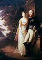 Friedrich Wilhelm III mit Königin Luise im Park von Schloss ...