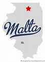 Map of Malta, IL, Illinois