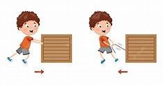 Premium Vector | Vector illustration of kid pushing and pulling