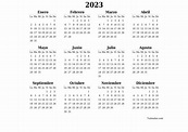 Calendarios 2023 para imprimir
