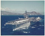 Kitty Hawk-class aircraft carrier USS Constellation (CVA-64) steaming ...