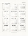 2019 2020 Calendar Printable Template On One Sheet Excel Pdf Word - Riset