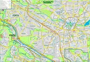 radweit: Nürnberg und Fürth, Stadtplan mit Fahrradrouten