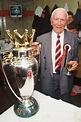 Sir Matt Busby in May 1993 with the Premier League trophy. | Manchester ...