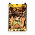 The Lovers Tarot Card Print Poster - Etsy | Tarot cards art, Vintage ...