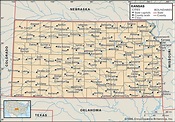 Kansas State Map Showing Counties - United States Map