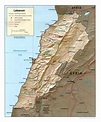 Lebanon topographic map - Map of Lebanon topographic (Western Asia - Asia)