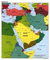 Mapa político grande de Oriente Medio con las principales ciudades y ...