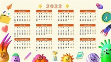 Calendarios 2022 para imprimir | Descarga Plantillas Gratis