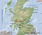 Mapa geográfico de Escocia en Gran Bretaña