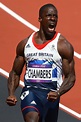 Runner Dwain Chambers of Great Britain got excited after his race ...