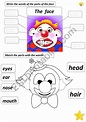the parts of the face - ESL worksheet by aidamour