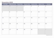 Calendário novembro 2023 para imprimir - iCalendário.br.com