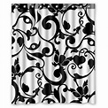 GCKG Black and White Damask Classic Vintage French Floral Swirls ...