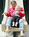 Former Baywatch star Nicole Eggert takes her daughter Keegan to a park ...