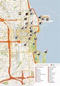 Map of Chicago tourist: attractions and monuments of Chicago