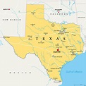 Ilustración de Texas Estados Unidos Mapa Político y más Vectores Libres ...