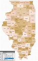 Illinois 3 digit zip code and county map | Your-Vector-Maps.com