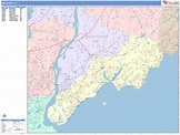 Milford Connecticut Wall Map (Color Cast Style) by MarketMAPS