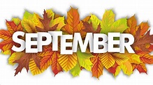 September Letters In Colorful Leaves White Background HD September ...