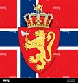 Noruega el escudo y la bandera, símbolos del país Imagen Vector de ...