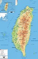 Physical Map of Taiwan - Ezilon Maps