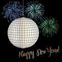 new years eve graphic with disco ball and fireworks 335518 Vector Art ...