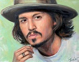 Johnny Depp oil portrait original painting hand drawn canvas | Etsy