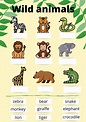 Drag and drop Wild Animals worksheet | Animal worksheets, English ...