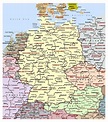 Mapa político detallado de Alemania con las divisiones administrativas ...