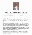 Free Printable Death Announcement Template Free - Printable Templates Free