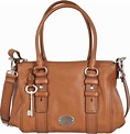 Womens Leather Handbags Fossil BAG W MADDOX LTH SATCHEL CHESTNUT ...