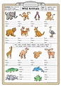 Wild Animals - Reading & Writing worksheet - English ESL Worksheets ...