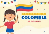 20 De Julio independencia De Colombia Cartoon Illustration with Flags ...