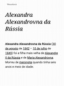 Alexandra Alexandrovna Da Rússia – Wikipédia, A Enciclopédia Livre ...