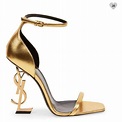 SAINT LAURENT OPYUM higher heels Golden Leather ref.207532 - Joli Closet