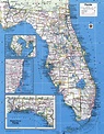 Map of Florida showing county with cities,road highways,counties,towns